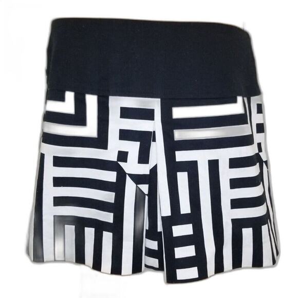 Gianfranco Ferre Jeans Geometric Print Y2K Mini Skirt White Black Red Size Med - Picture 5 of 8